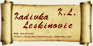 Kadivka Leškinović vizit kartica